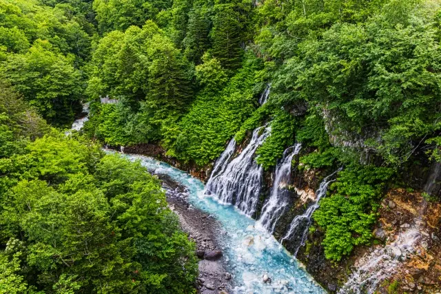 北海道美瑛の白ひげの滝